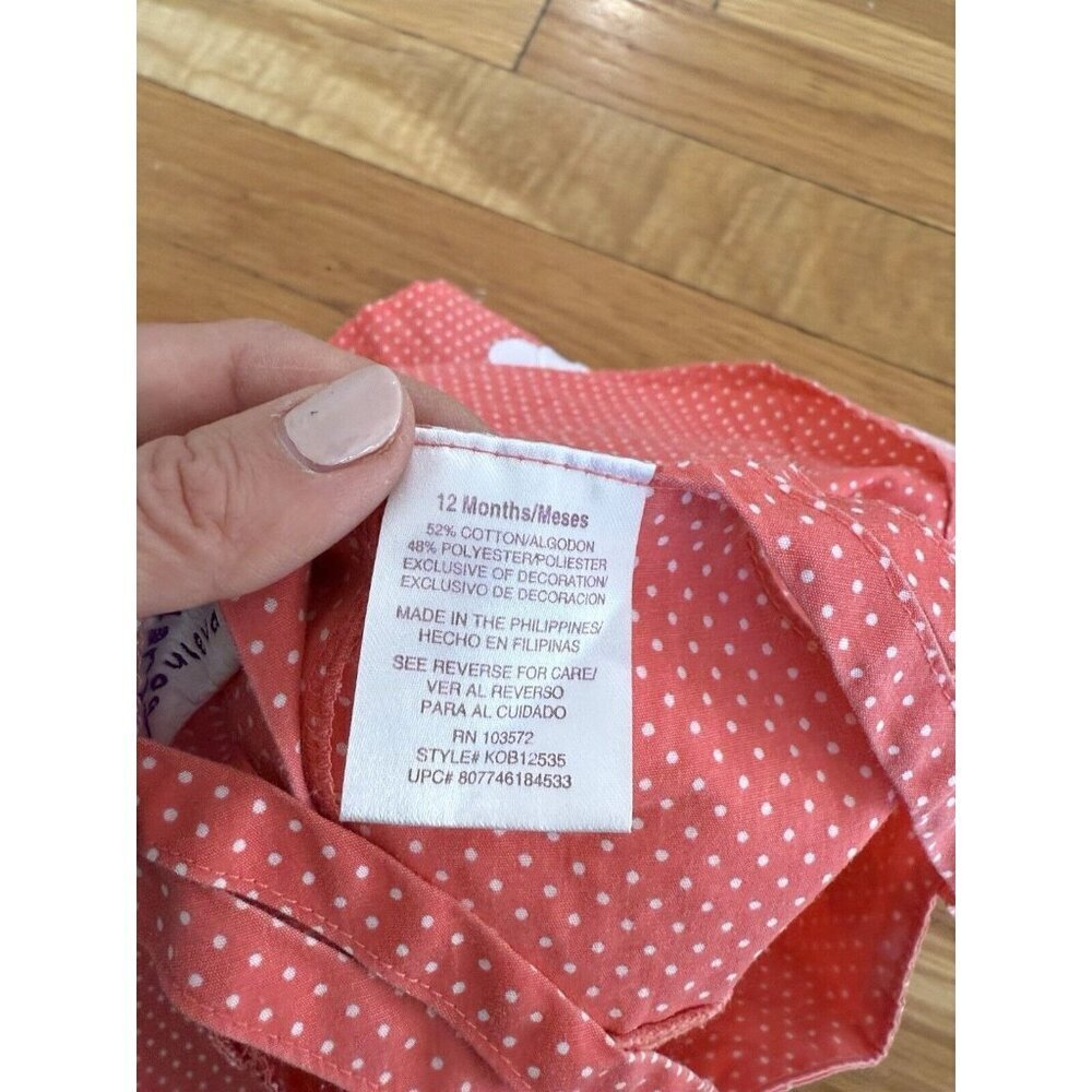 BLUEBERI BOULEVARD 12 Months Girls Sundress Coral w/ Flowers & Butterflies EUC‌ - Picture 9 of 9